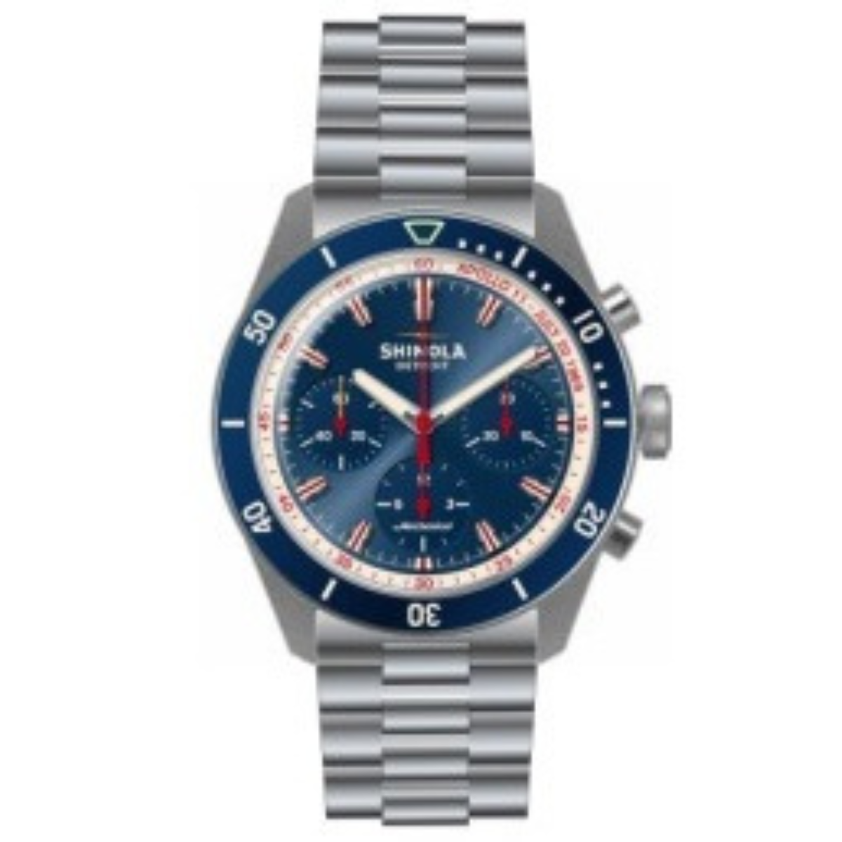 Shinola 43mm,Titanium Bracelet Apollo 11 Sea Blue Dial 43 1st Brushed Titanium Gift Set