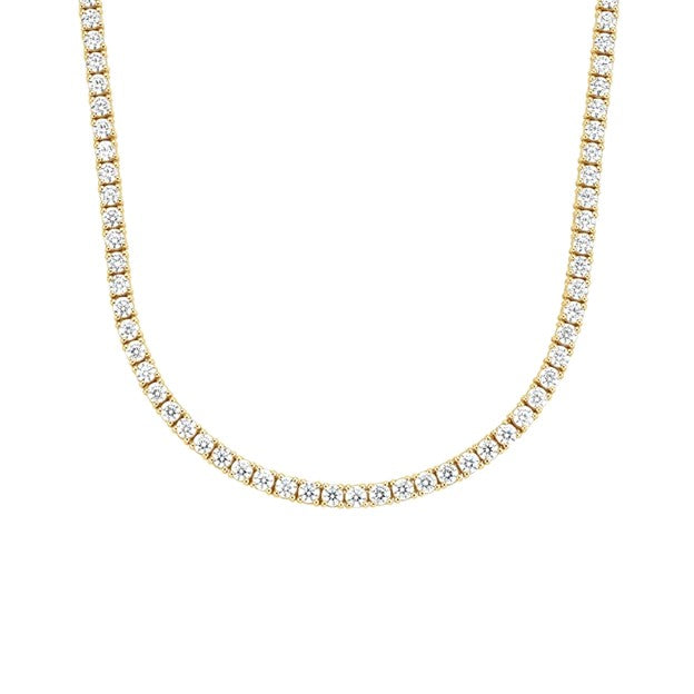 14k Yellow Gold 6.89Ct FG SI Lab Grown Diamond Necklace with 185 Diamonds