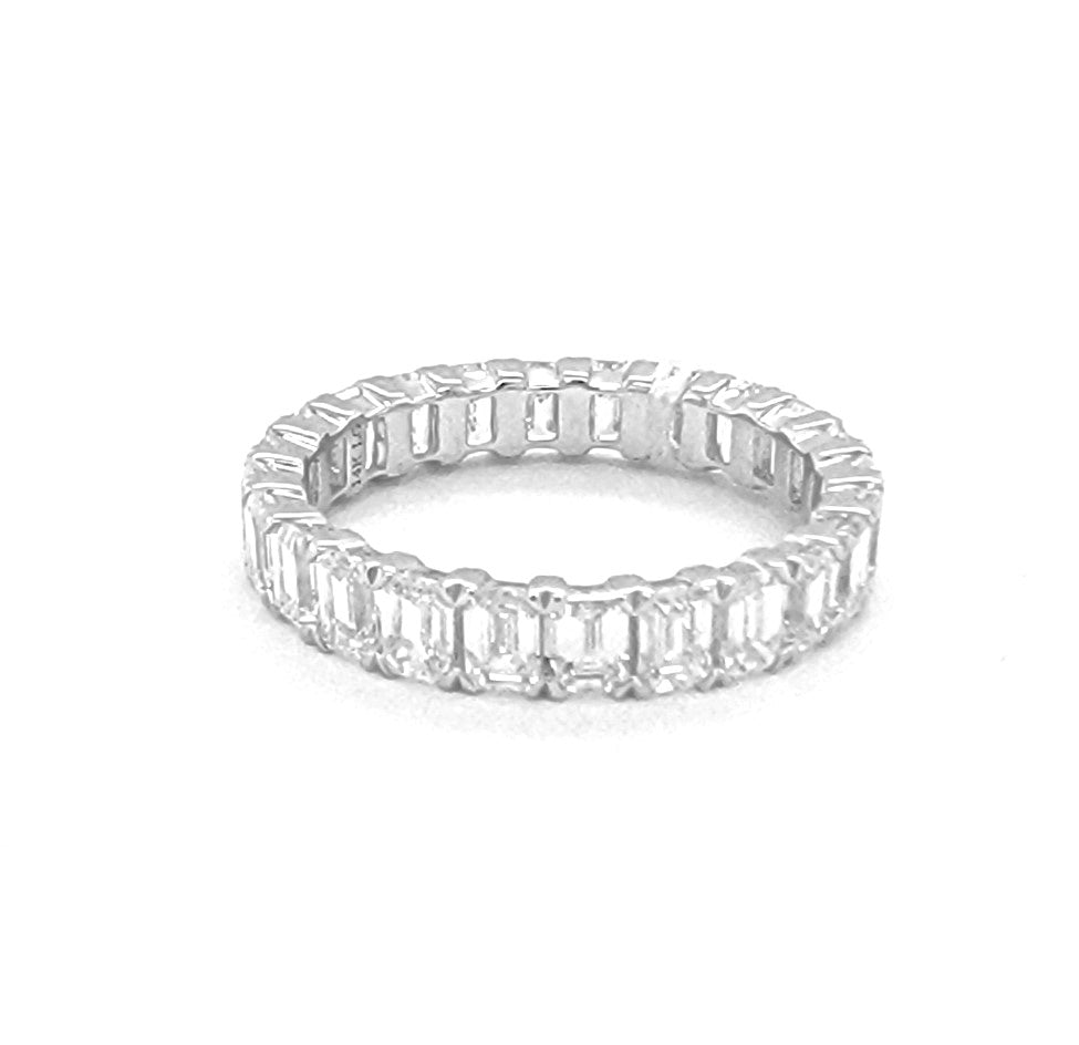 14k White Gold 2.27Ct FG SI Lab Grown Diamond Band with 25 Diamonds, Size 6.0