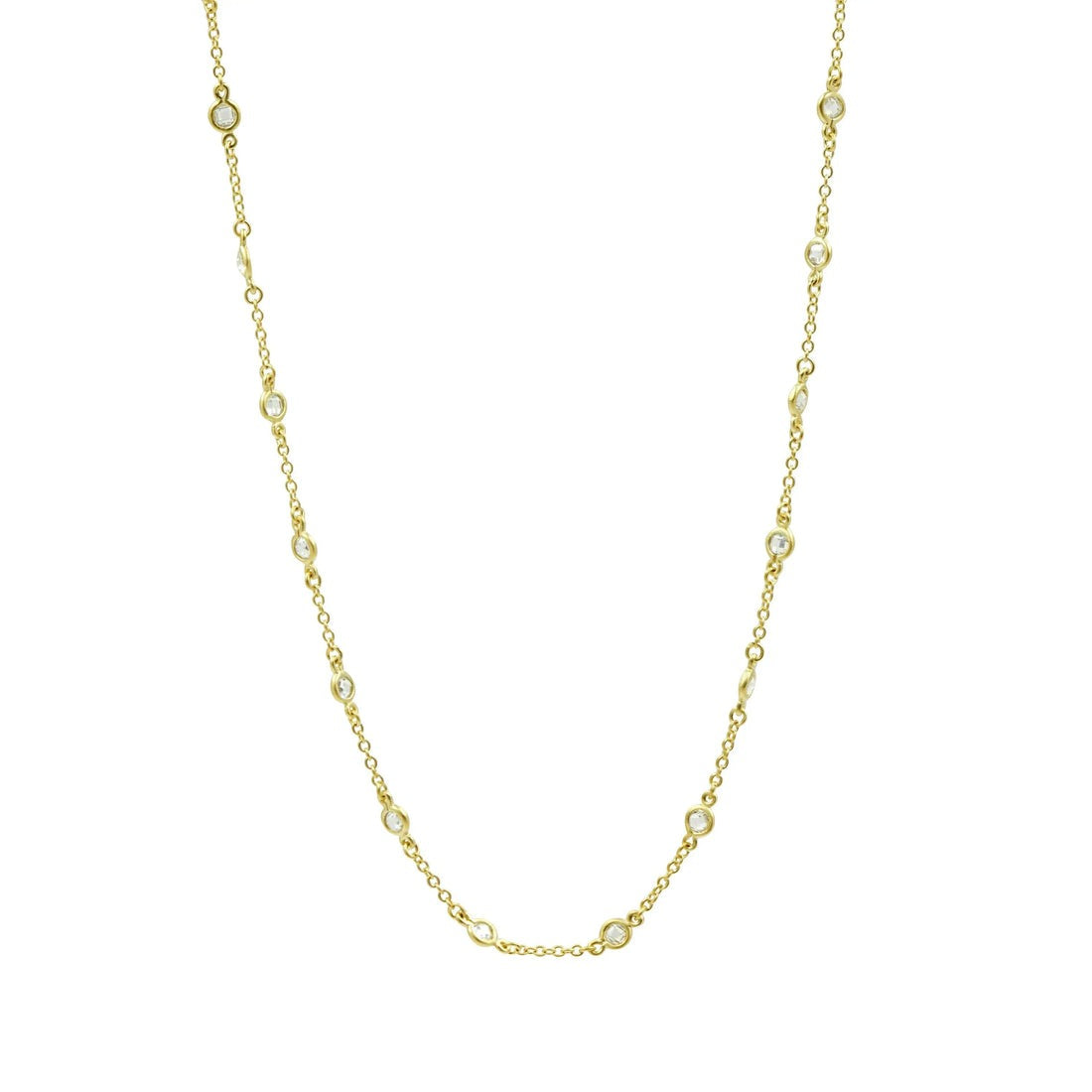 Freida Rothman Sterling Silver 14k Gold Plated Mini Bezel Set Necklace