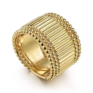 14K Yellow Gold Bujukan Wide Band Ring