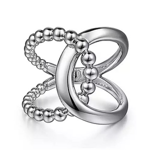 Gabriel Sterling Silver Bujukan Interlocking Ring, Size 6.5