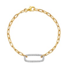14K Gold 0.24Ct Diamond Oval Link Bracelet with 98 Diamonds, available in White, Rose and Yellow Gold