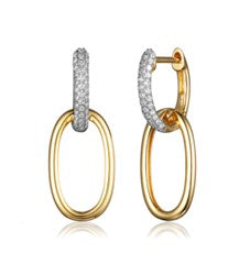 14k Gold 0.18Ct Diamond Dangle Earring with 74 Diamonds, available in White, Rose Yellow and Two Tone Gold