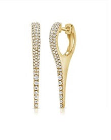 14K Yellow Gold 0.26Ct Diamond Dangle Earring with 84 Diamonds