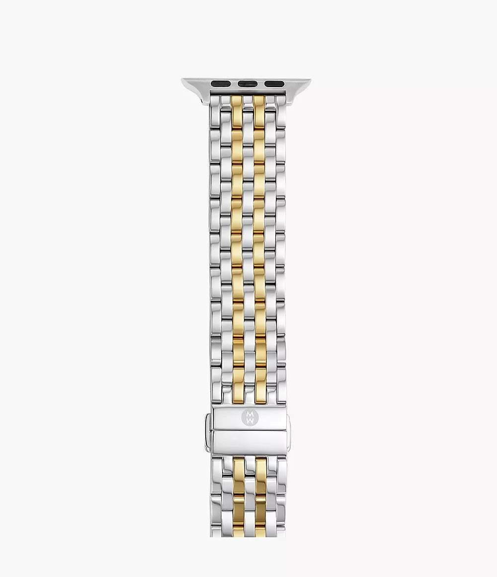 Michele 38/40/41mm and 42/44/45/49mm Two-Tone 18K Gold-Plated Bracelet Band for Apple Watch