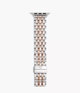 Michele 38/40/41mm and 42/44/45/49mm Two-Tone 18K Pink Gold-Plated Bracelet Band for Apple Watch
