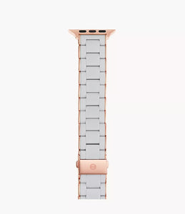 Michele 38/40/41mm and 42/44/45/49mm Pink-Tone and Fog Silicone-Wrapped Bracelet Band for Apple Watch