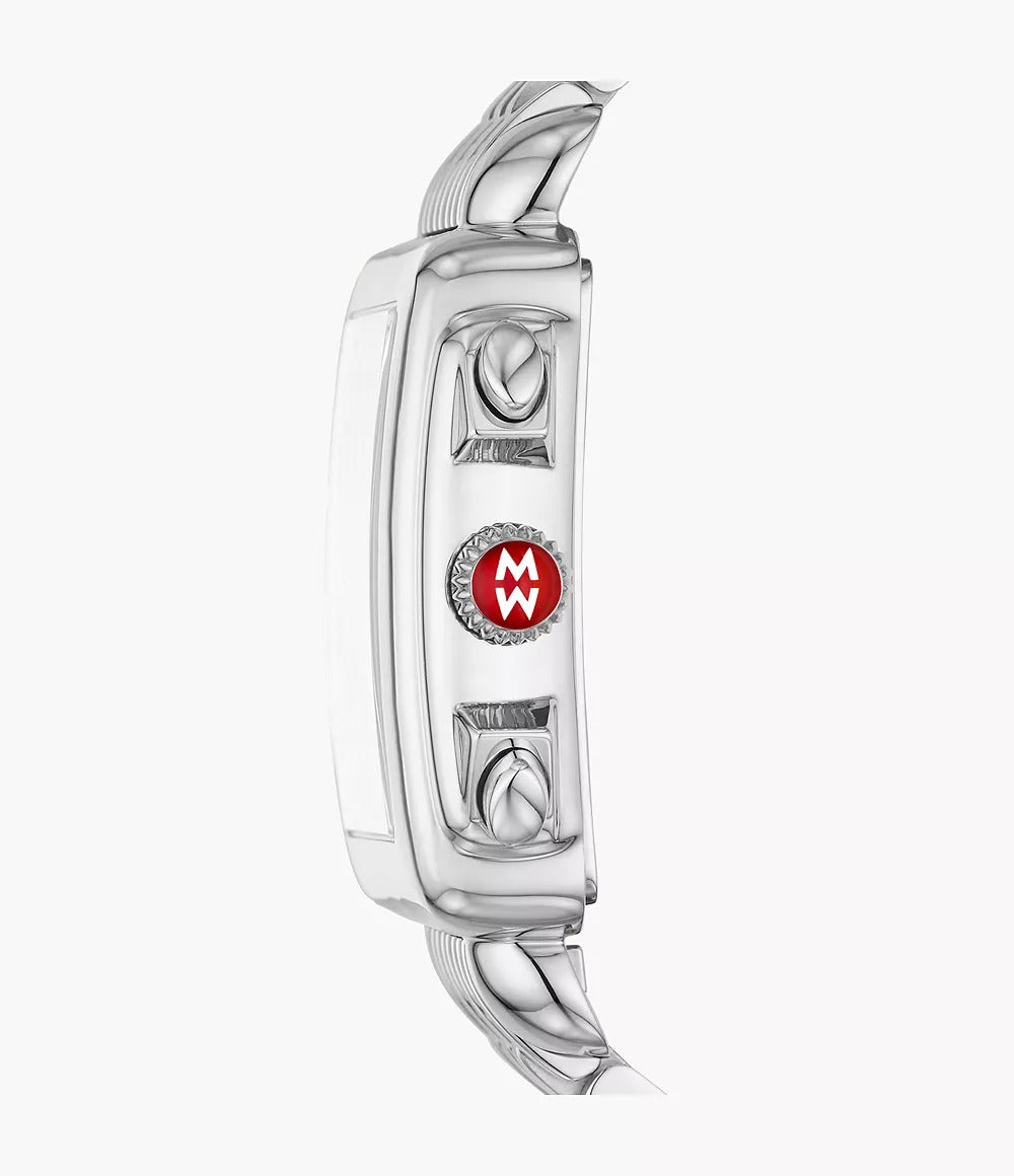 Michele Deco Mid Stainless Diamond Dial Watch