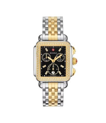Michele Deco Two-Tone 18K Gold-Plated Diamond Watch  display picture 3