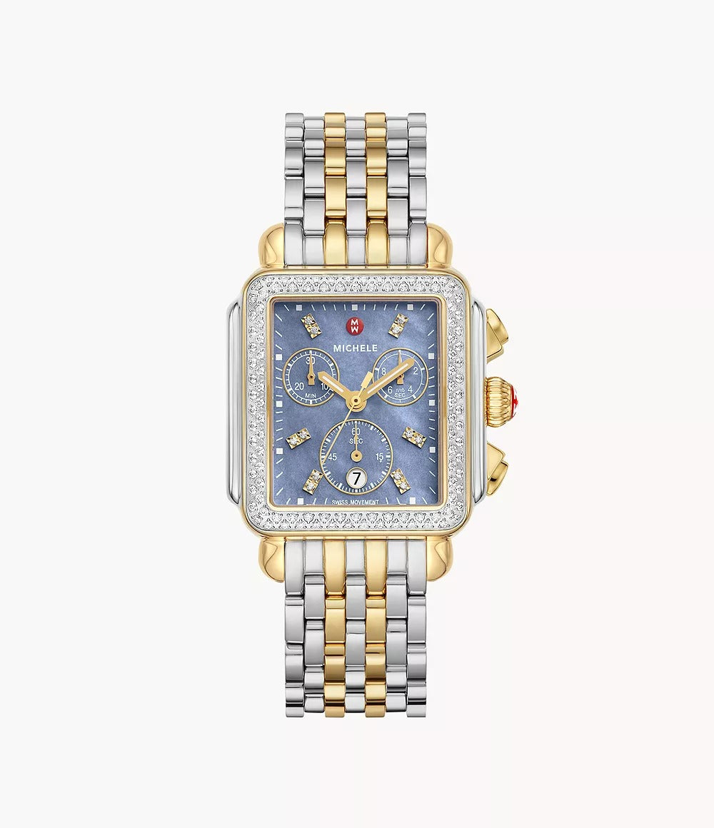 Michele Deco Two-Tone 18K Gold-Plated 0.65Ct Diamond Watch