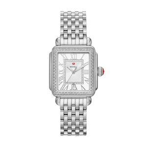 Michele Deco Madison Mid Size Stainless Diamond Watch