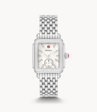 Load image into Gallery viewer, Michele Deco Mid Size Diamond Dial and Bezel Stainless Steel Watch
