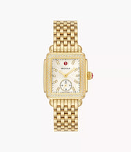 Load image into Gallery viewer, Michele Deco Mid 18K Gold-Plated Diamond Watch
