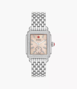 Michele Deco Mid Stainless Steel Diamond Watch