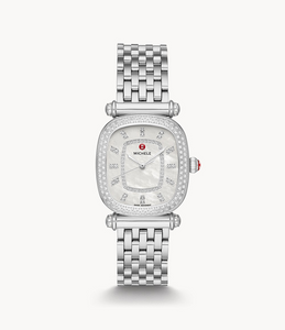 Michele Caber Isle Stainless Diamond Dial and Bezel Watch