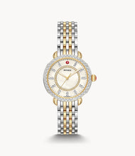Load image into Gallery viewer, Michele Sidney Classic Two-Tone 18k Plated Diamond Dial and Bezel Watch
