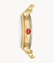 Load image into Gallery viewer, Michele Sidney Classic 18K Gold Plated Diamond Watch, Mother of Pearl Diamond Dial
