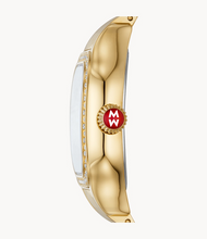 Load image into Gallery viewer, Michele Meggie 18k Gold Plated Diamond Dial and Bezel Stainless Steel Watch
