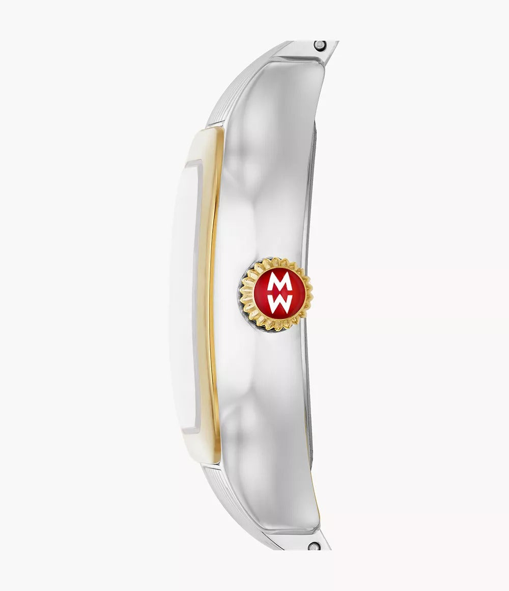 Michele Meggie Two-Tone 18K Gold-Plated Diamond Dial Watch
