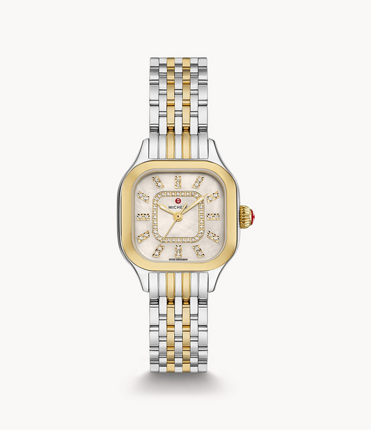 Michele Meggie Two-Tone 18K Gold-Plated Diamond Dial Watch