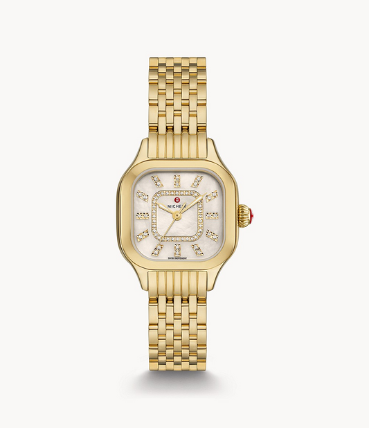 Michele Meggie 18K Gold-Plated Diamond Dial Watch