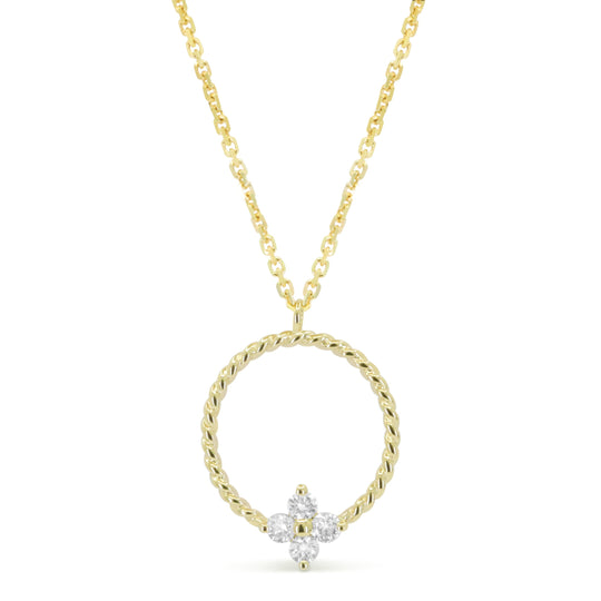 14k Yellow Gold 0.14Ct Diamond Necklace