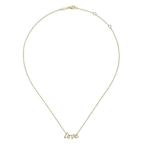 Gabriel 14K Yellow Gold Love Necklace 17.5 Inch Long