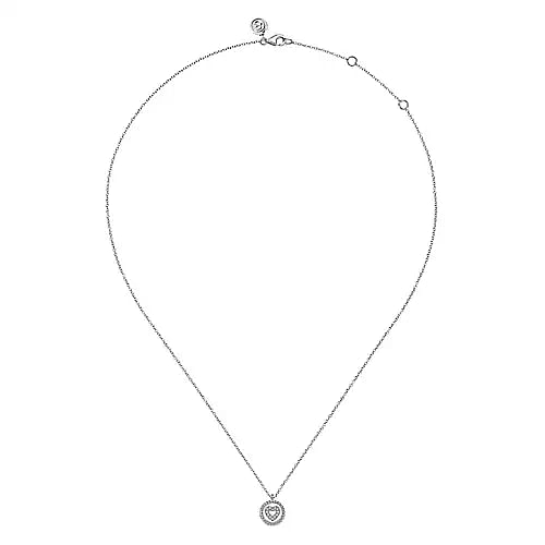 Sterling Silver Bujukan 0.05Ct Diamond Heart Pendant Necklace