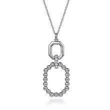 Load image into Gallery viewer, Gabriel Sterling Silver Octagon 0.22Ct White Sapphire Bujukan Drop Pendant Necklace
