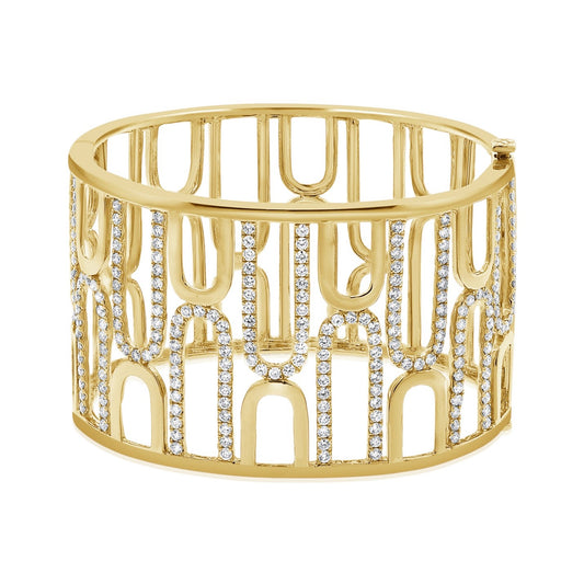 14k Yellow Gold 5.37Ct Diamond Bangle 225 Diamond Bracelet