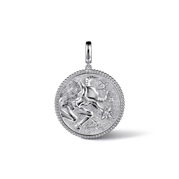 Gabriel Sterling Silver White Sapphire Bujukan Taurus Medallion