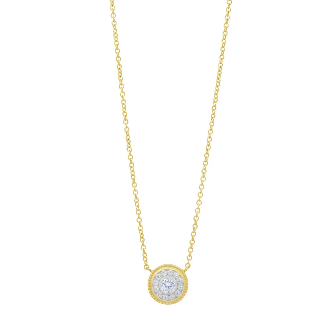 Freida Rothman Gold Plated Nautical Button Necklace