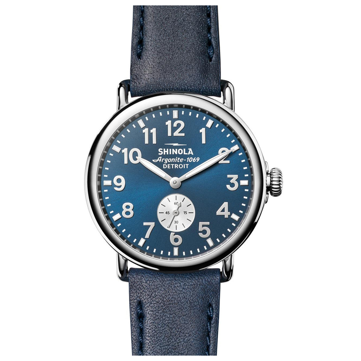 Shinola Runwell 41MM, Midnight Blue Dial, Ocean Blue Strap