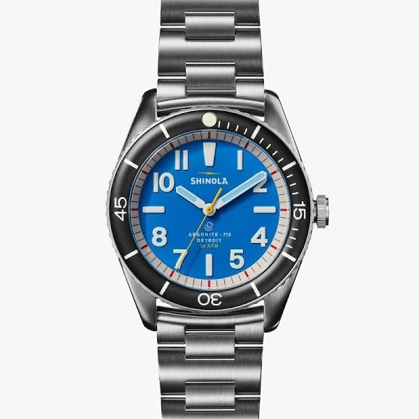 Shinola Duck 42MM, Bermuda Blue Dial, Stainless Steel Bracelet