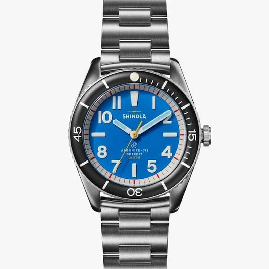 Shinola Duck 42MM, Bermuda Blue Dial, Stainless Steel Bracelet