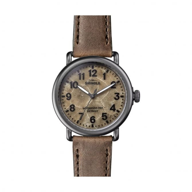 Shinola 41mm Runwell, Petoskey, British Tan Leather Strap