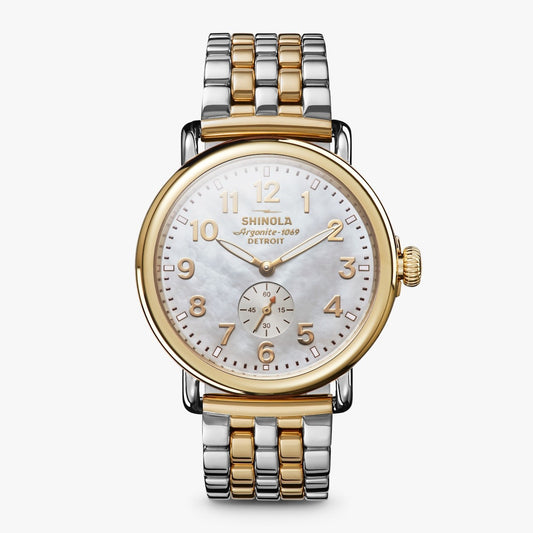 Shinola Two Tone Runwell, 41mm Sub Second Hand, MOP dial