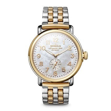 Shinola Two Tone Runwell, 41mm Sub Second Hand, MOP dial