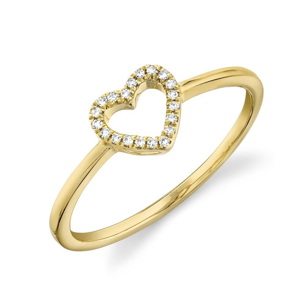 14k Yellow Gold 0.04Ct Diamond Heart Ring