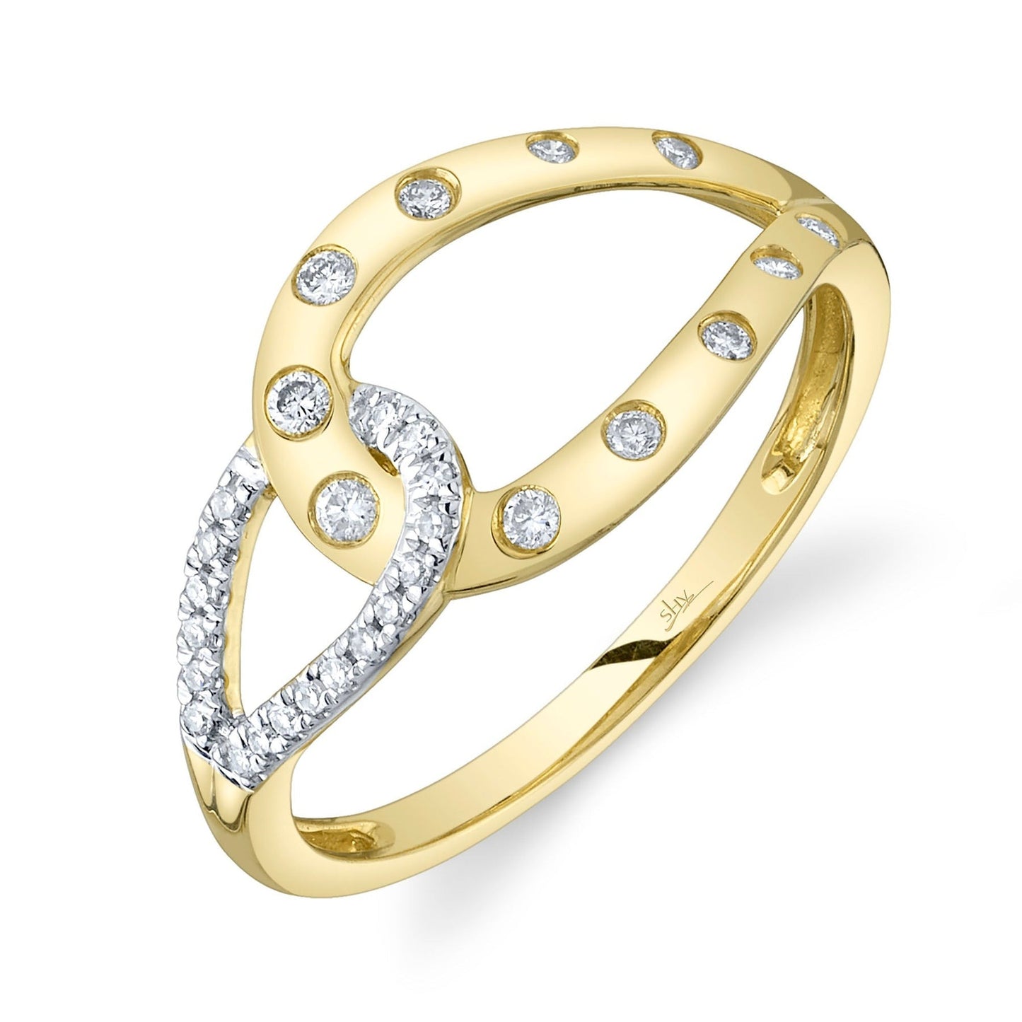 14k Yellow Gold 0.15ct Diamond Fashion Ring with 29 Diamonds