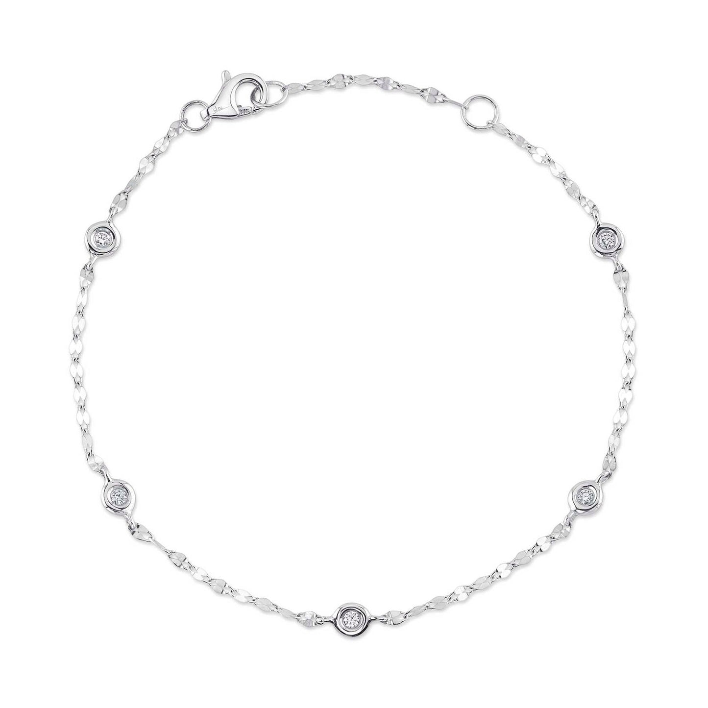 14k White Gold 0.10Ct 5 diamond by The Yard Bracelet
