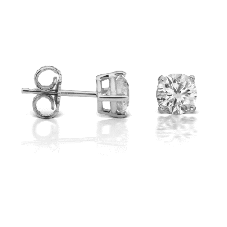 14k White Gold 0.84Ct Diamond Stud Earring