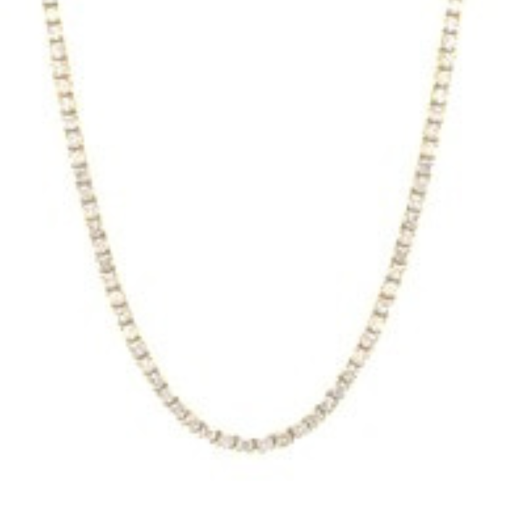 14k Yellow Gold 6.89Ct FG SI Lab Grown Diamond Necklace with 185 Diamonds