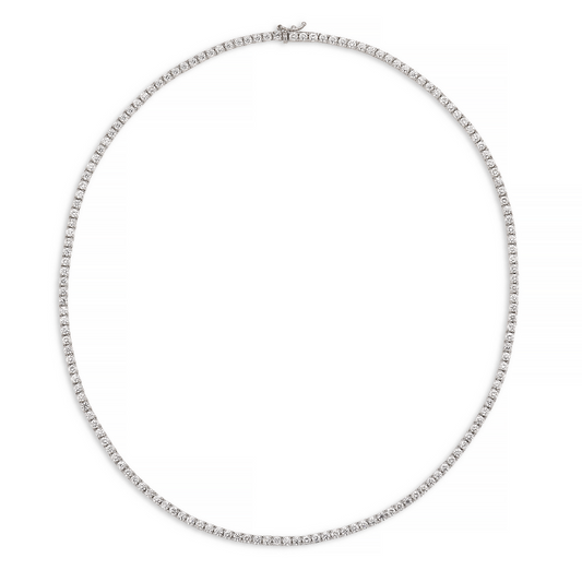 14k White Gold 4.06Cts Diamond Tennis  Necklace with 200 Diamonds