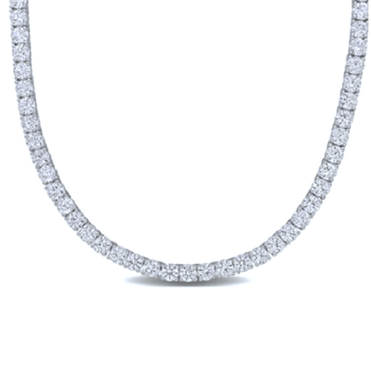 14k White Gold 5.75Ct Lab Grown Diamond Necklace with 200 Diamonds
