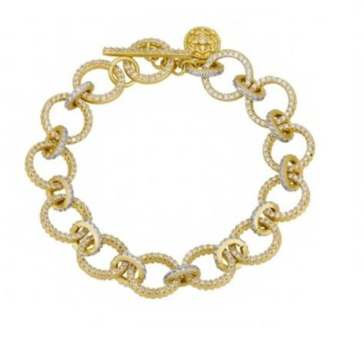 Freida Rothman Sterling Silver Gold Plated Links of Hope Bracelet