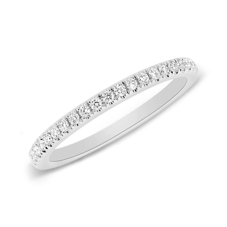 14k White Gold 0.25Ct Diamond Band with 25 Diamonds