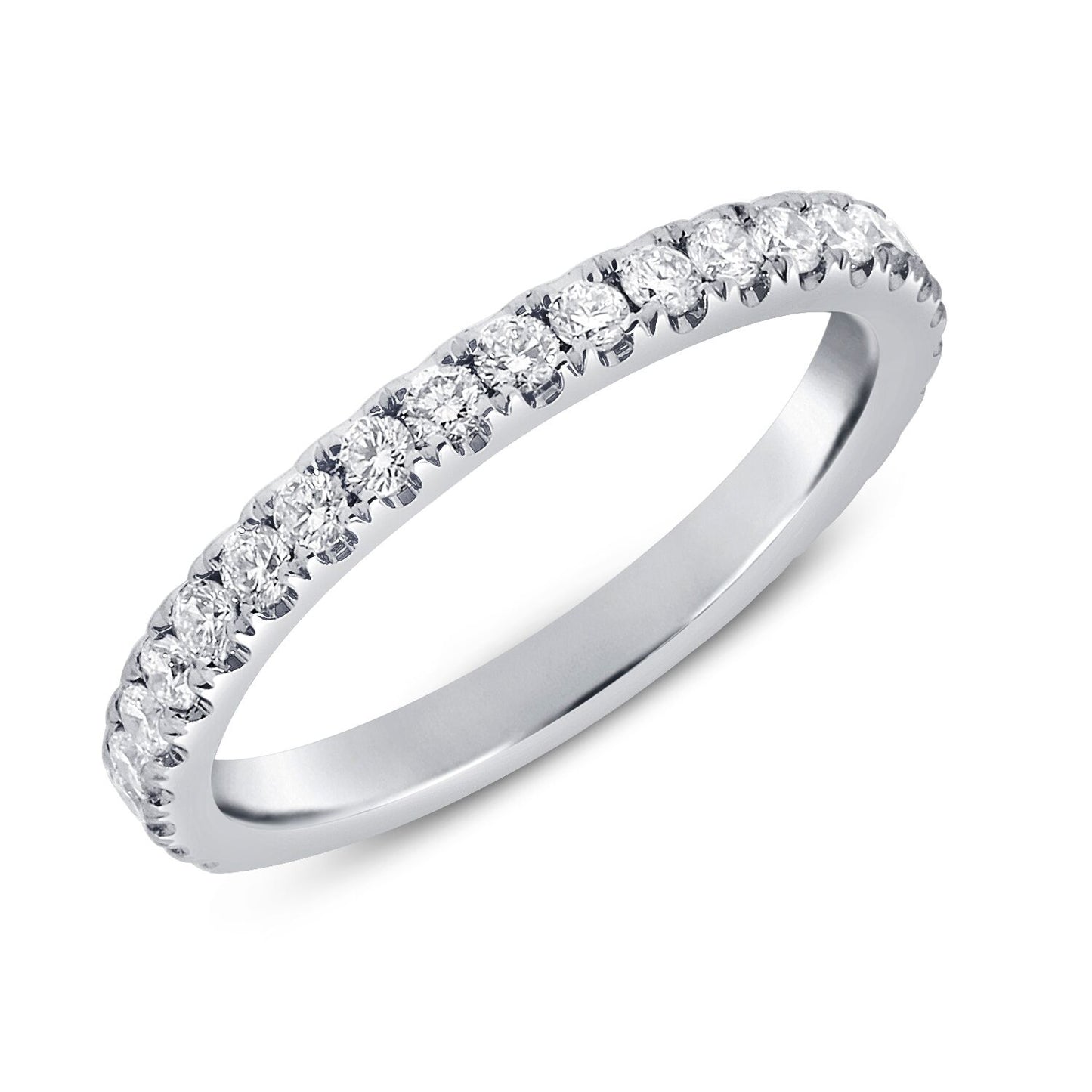 14k White Gold 0.61Ct Diamond Band with 28 Diamonds
