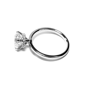 14k White Gold 1.70 Ct F SI2 GIA, 0.11 Ct Hidden Halo Engagement Ring